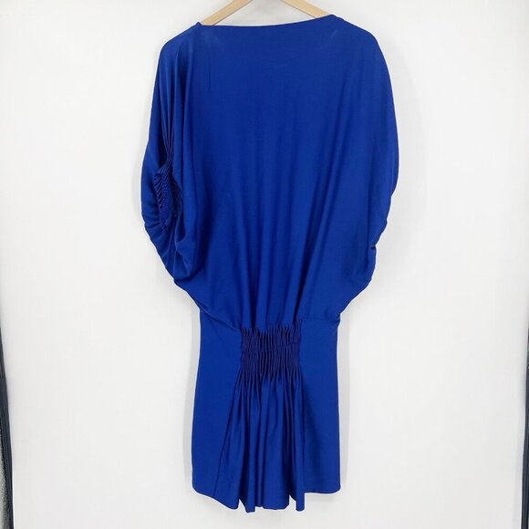 DVF Diane Von Furstenberg Blue Silk Blouson Dress Size 0 - Picture 5 of 6